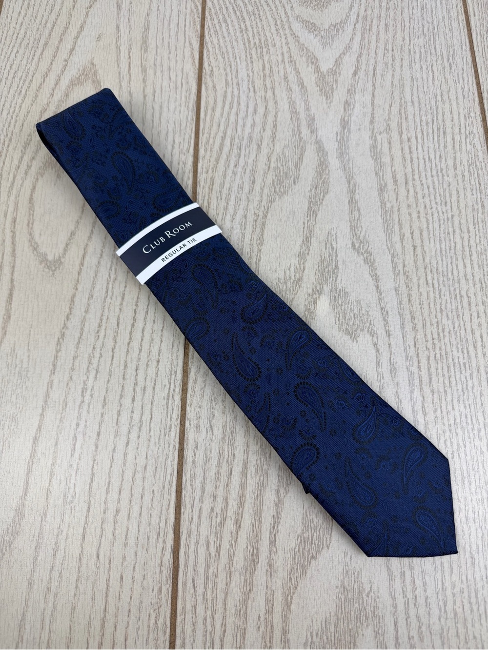 878 Club Room Men's Tie Tenet Paisley 001 Black & Navy Blue $55 Polyester